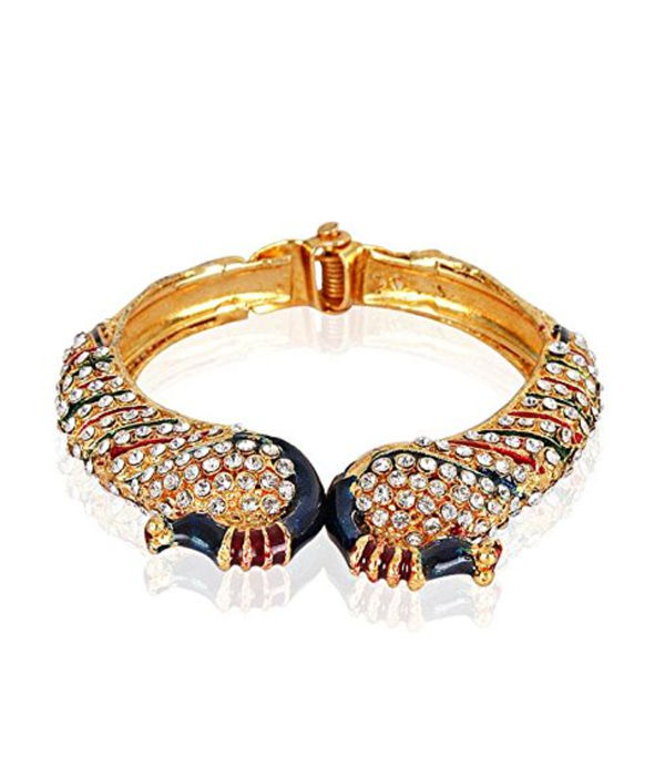 YouBella Dancing Peacock American Diamond Bangles for Women